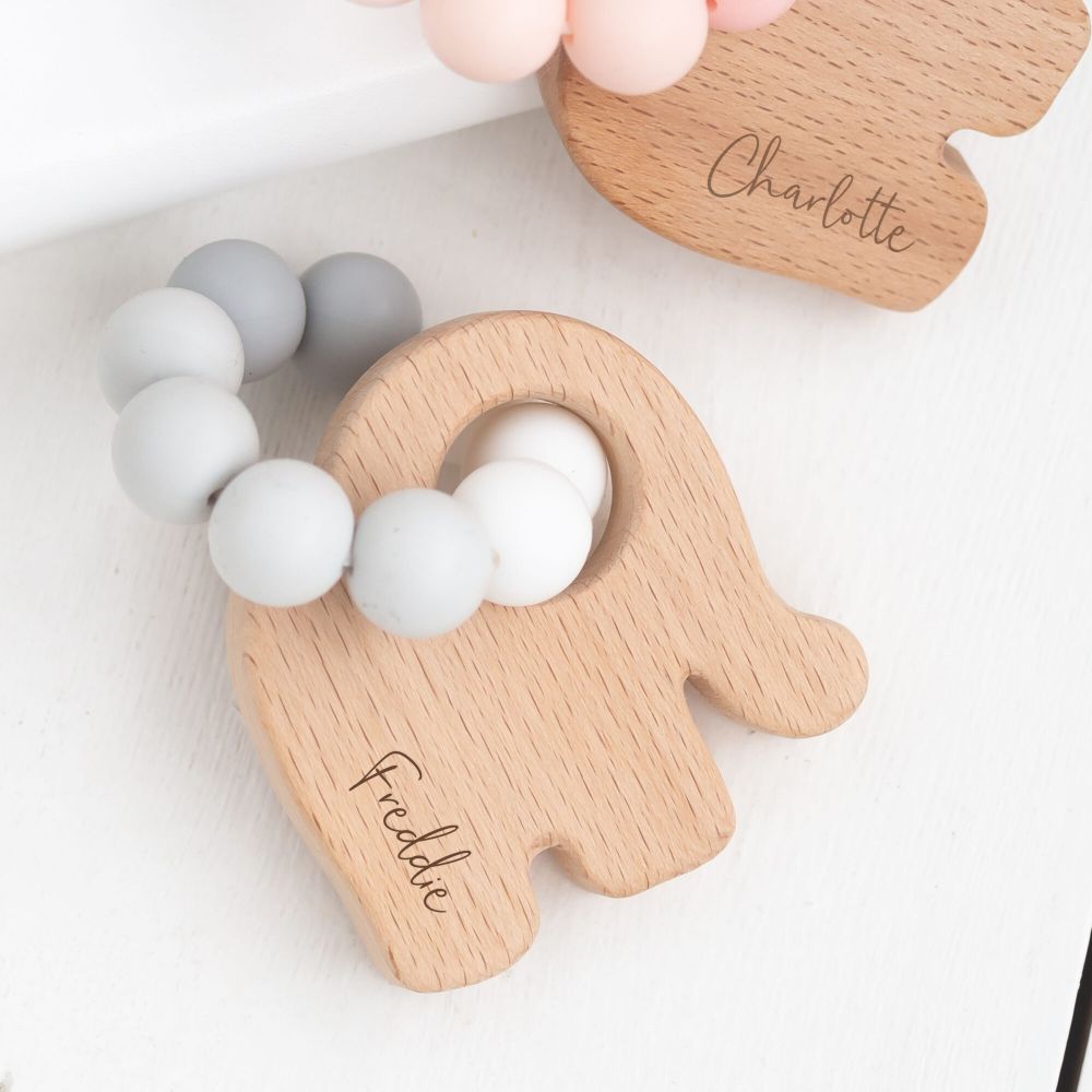Silicone wood best sale teether
